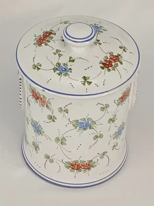 L. Pardi Italienische Keramik Kanister Glas mit Deckel - Handbemalte Blumenkeramik... - Bild 1 von 7
