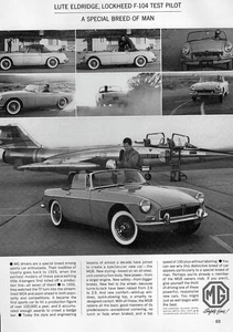 MG MGB 1963 con anuncio impreso original Lockheed F-104 - Imagen 1 de 1