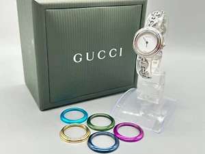 Near MINT w/Case Paper* Vintage GUCCI Change Bezel 11/12.2 6Color Women Qz Watch - Picture 1 of 24