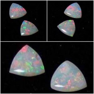 ✨️Matching Pair of Coober Pedy Solid Precious White Opal Trillion Cabochons✨ - Picture 1 of 1