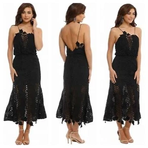 Alice McCall Size 8 Women's Dress Lovelight Black Embroidered Lace Designer Midi - Picture 1 of 12