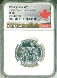 2005 Canada S50c End Of Second Year War 60th Ann Liberation Netherlands NGC SP70 - Picture 1 of 4