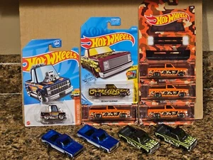 Hot Wheels Lot of 10 '83 Chevy Silverado 1983 Camo Orange Blue Art Flames - Picture 1 of 4