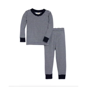 Bloomie’s Baby Boys’ Striped Pajama Set, Navy, 9-12M, - Picture 1 of 1