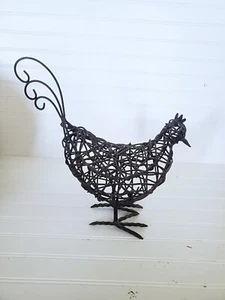 Unique Rustic Handmade Woven Wicker Vine Wood & Metal Rooster Chicken Sculpture - Picture 1 of 4