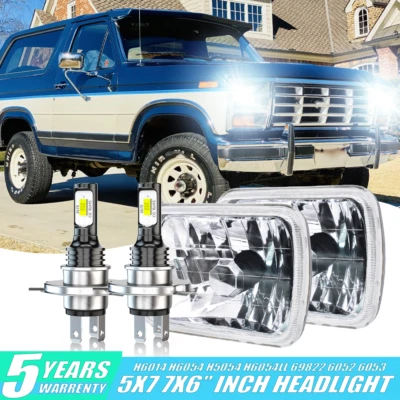 Faros de luz alta-baja para Ford Bronco 1978 1979 1980 1981-1986 DOT 5X7" 7x6" Foto 1 de 4