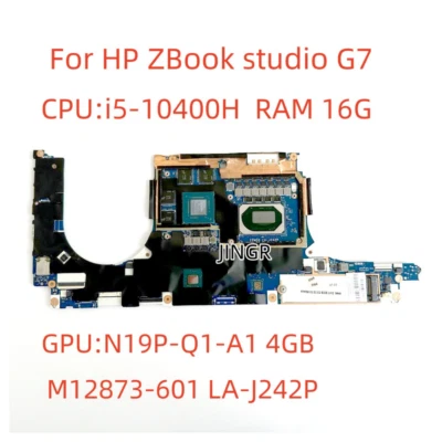 LA-J242P For HP ZBook studio G7  Motherboard CPU i5-10400H RAM 16G M12873-601 - Image 1 of 4
