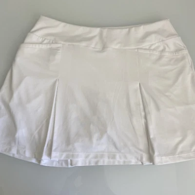 Falda corta de tenis de golf blanca cola blanca pequeña 14 pulgadas plisada para mujer nueva sin etiquetas Foto 1 de 4