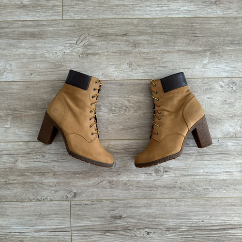 Stivaletti Timberland donna taglia 10 Tillston tacco a blocco alla caviglia marrone scamosciato