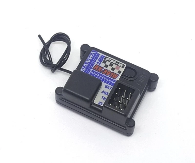 Sanwa 107A41341A RX-391W 3Ch 2.4GHz Waterproof Receiver (FH-E) For RC 3-Channel - Image 1 of 1
