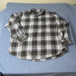 Outdoor Life camicia flanella uomo 2xl verde nero panna quadri manica lunga - Foto 1 di 7