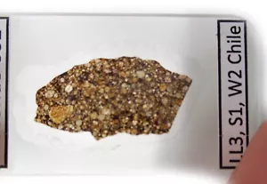 Sección delgada de meteorito Toconau 001, condrita ordinaria LL3 #O-4 - Imagen 1 de 4