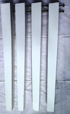 4 patas de muebles de mesa cónicas de madera blanca de 30 1/2" de alto Foto 1 de 4