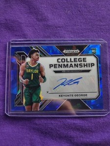 Keyonte George RC 2023-24 Prizm Draft College Penmanship Auto Blue /49 SP Jazz 
