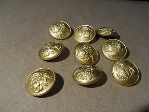 Interesting Brass Color BUTTONS LION & BULL HEAD (Lot of 9) DESIGN AS PICTURED - Imagen 1 de 9
