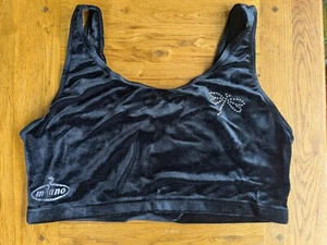 Milano Black Velour Crop Top Size 38" - Picture 1 of 3