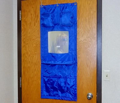 Over The Door Vanity Pockets, Pouches, Shelf, Mirror For Travel, Dorm, Apartment - Image 1 of 4