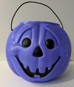 Secchiello vintage Halloween generale schiuma viola zucca soffiaggio stampo USA - Foto 1 di 7