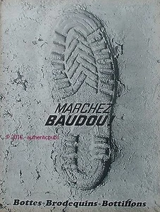PUBLICITE BAUDOU MARCHEZ BOTTES BRODEQUINS BOTTILLONS EMPREINTE DE 1966 AD PUB - Picture 1 of 1