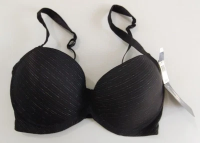 Delta Burke Underwire Bra lightly padded black Pinstripe Size 42 D 42D NWT 2731 - Image 1 of 4