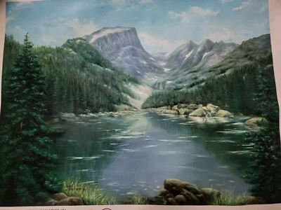 Giclee original sobre lienzo Flat Top Mountain de Jean Bartlet SIN CERTIFICADO DE AUTENTICIDAD Foto 1 de 3