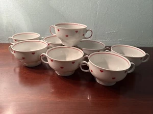 Mitterteich Set Of 8 Queen Of Hearts Cream Soup Bowls - Picture 1 of 8