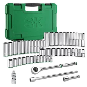 SK 1/4" Drive Socket Set with 216-P Quick-Release Ratchet, 50-Piece, SAE & Metri - Picture 1 of 7