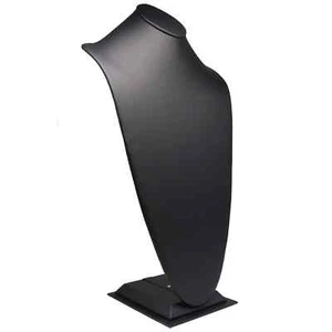 Tall Black Leatherette Jewelry Necklace Display Stand 22" Tall - Picture 1 of 4