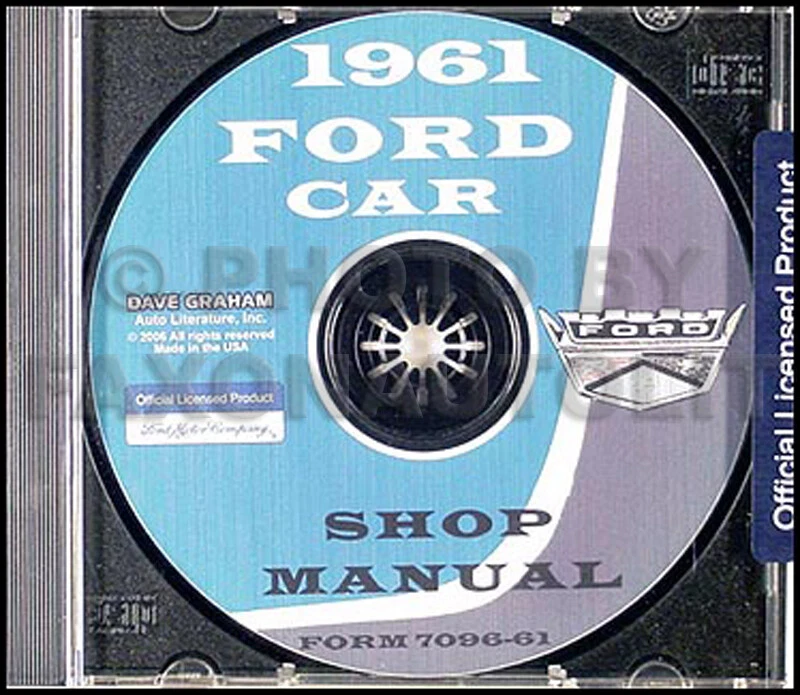 Ford Car Shop 1961 CD manual Galaxie Fairlane Sunliner Starliner servicio de reparación Foto 1 de 1