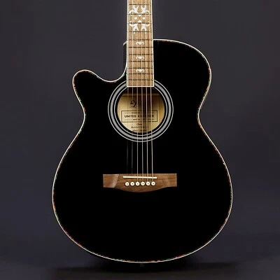 Lindo B-STOCK Left Handed Black Fire Electro Acoustic Guitar and Gigbag