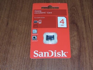 New - SanDisk MicroSD 4GB - Class 4 - MicroSDHC Card - SDSDQ-004G-A11M - Picture 1 of 1