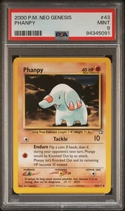 PSA 9 Pokémon 2000 Phanpy 43/111 Neo Genesis - Unlimited Uncommon | English - Picture 1 of 2