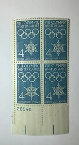 US 4 Cent US Winter Olympics 1960 Scott #1146 Block Of 4 MNH Postage Stamps. - Picture 1 of 1