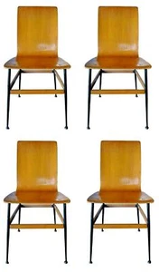 Lot Of Four Eugenia Alberti Design Chairs Reggio & Rinaldo Scaioli 60s - Picture 1 of 5