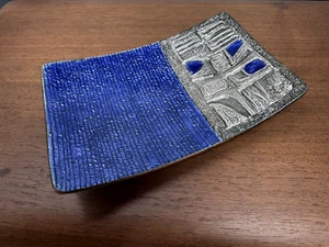 MCM STUDIO DEL CAMPO ITALY MODERNIST ENAMEL ABSTRACT SILVER TRAY GIO PONTI POLI - Picture 1 of 20