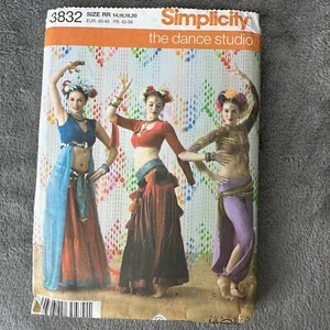 Simplicity 3832 Belly Dance Costume Pattern RR 14-20 Tribal Fusion Boho Festival - Picture 1 of 4
