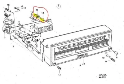 SOCKET, Instrument Cluster, Back Lighting -- 1971-1974  Volvo 140, 142,144,145 - Image 1 of 4