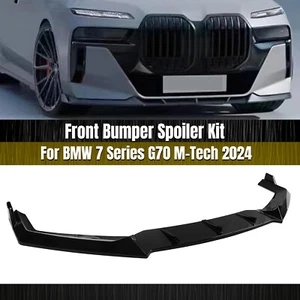 Car Front Spoiler Lip Splitter Kit For BMW 7 Series G70 M Tech 2024 Gloss Black - Picture 1 of 23