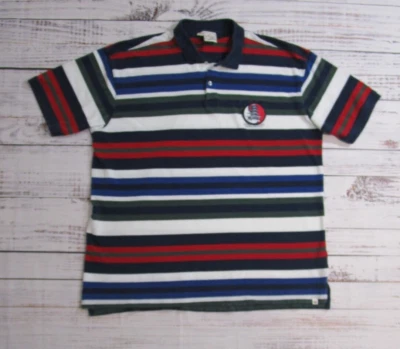 Camisa polo con cuello a rayas Y2k Phat Farm roja blanca azul negra verde para hombre 3XL Foto 1 de 4