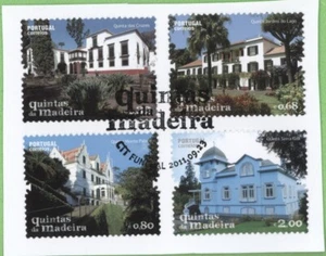 Portugal Madeira 2011 Houses - Madeira Quintas set of 4, used, on piece, FDPM - Picture 1 of 1