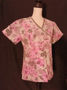 Peeling Top Rosa Blumen Medizinische Krankenschwester Arzt Assistentin - Bild 1 von 11