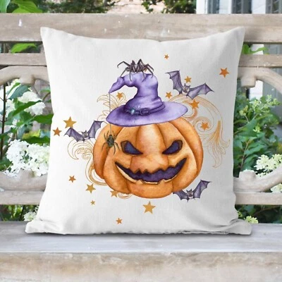 Funda de Almohada Halloween Jack O'Lantern, 16x16 Pulgadas, Interior/Exterior Halloween  Foto 1 de 3
