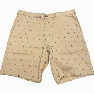 Nuevo con etiquetas Jachs New York Para Hombres Talla 33 Estampado Elastizado Chino 9" Bleecker Palmeras Cortas Foto 1 de 4