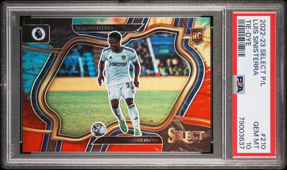 2022-23 Luis Sinisterra Panini Select Tie-Dye Leeds United Rookie 26/49 PSA 10 - Image 1 of 3