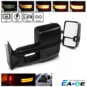 Towing Mirrors For 07-13 Silverado Power+Heated Smoke Sequential Signal Trailer - Bild 1 von 7