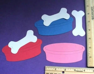10 ADORNOS DE PAPEL TROQUELADO Y HUESO PARA PERRO PLATO Y HUESO - Imagen 1 de 14