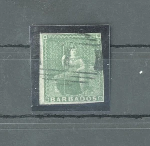 1852-55 BARBADOS, Stanley Gibbons n. 2 - 1/2 d. deep green - Usato - Picture 1 of 1