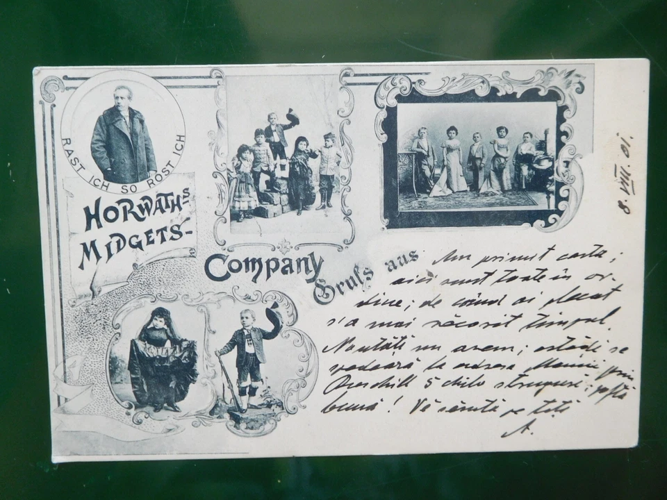 Horwarth's Midgets Company Künstler Variete Circus alte AK von 1901 gelaufen - Bild 1 von 2