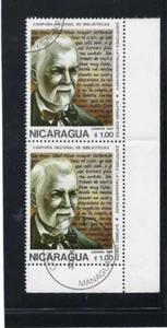 ALFONSO CORTES,- Escritor latinoamericano. par hor-border - NICARAGUA 1989 - Imagen 1 de 1