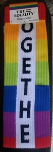 True Equality Unisex Tube Socks Size 6-12 Pride Rainbow Together - Picture 1 of 2